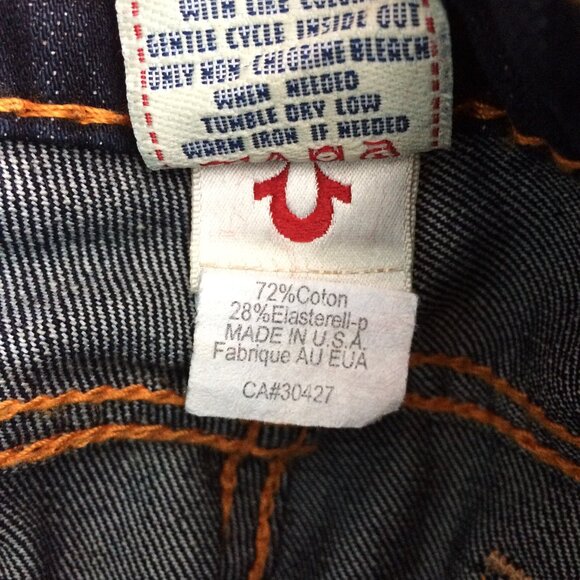 True Religion Stealth Stella Jeans Sz 26 Twisted Seams Slim Leg Dark Low Rise - Picture 7 of 12